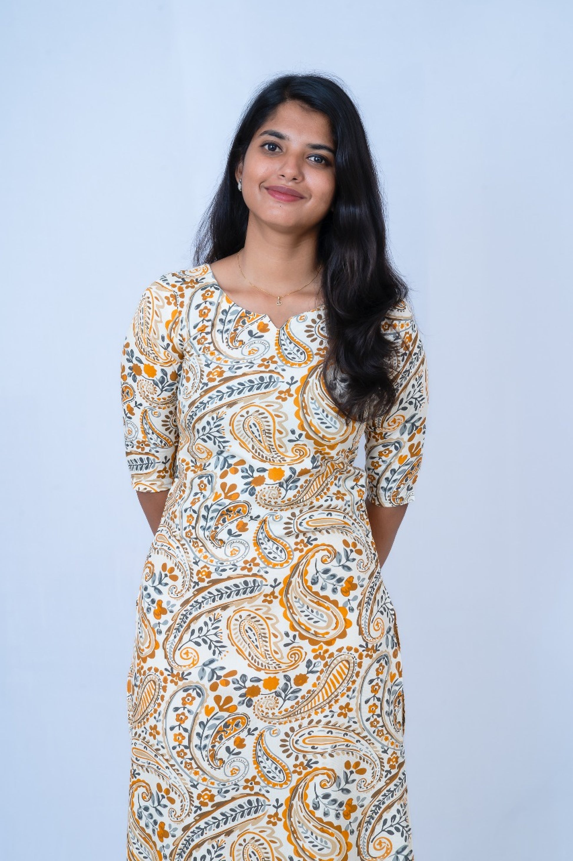 Saffron Paisley Cotton Top