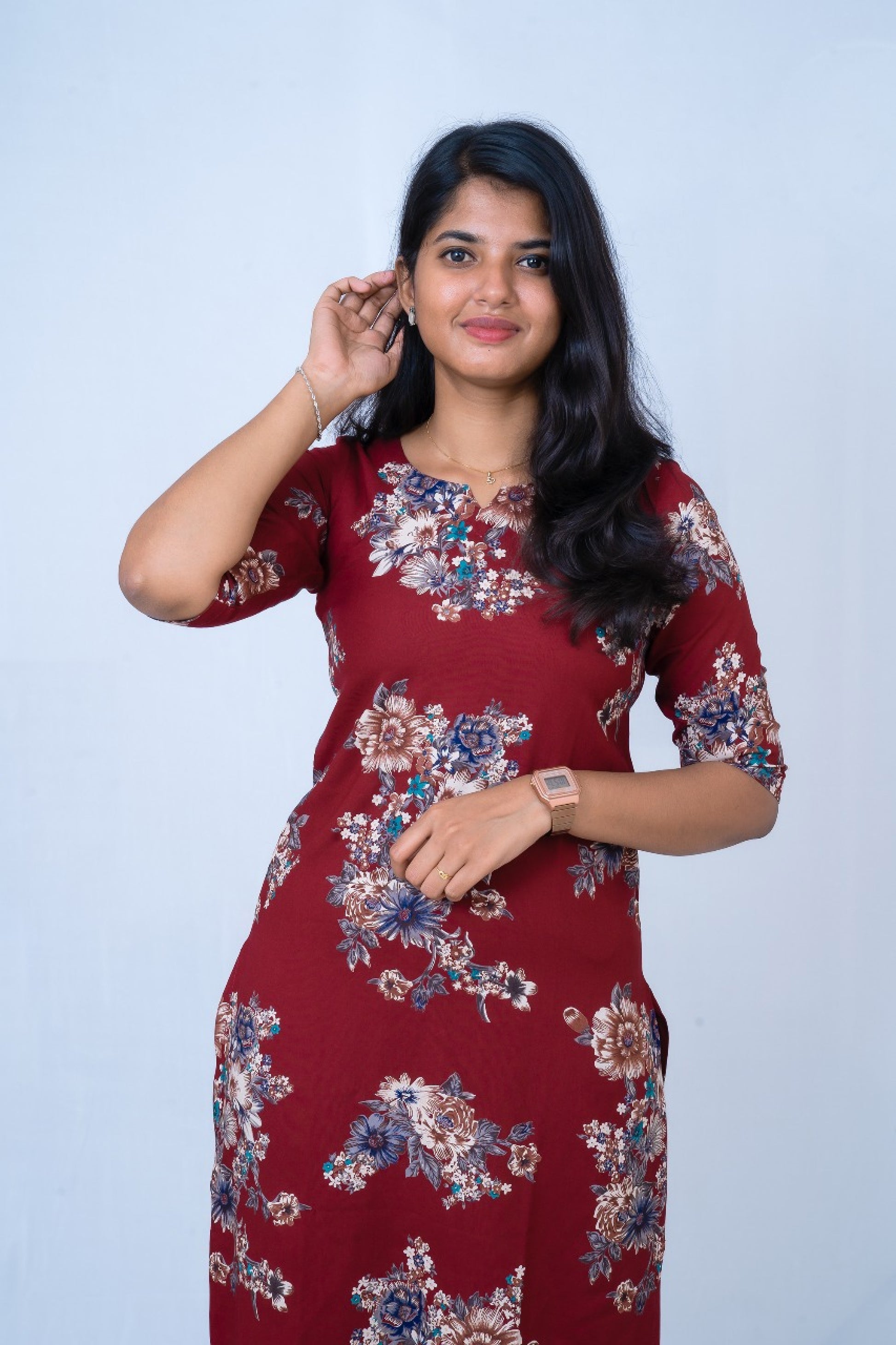 Maroon Vintage Floral Top