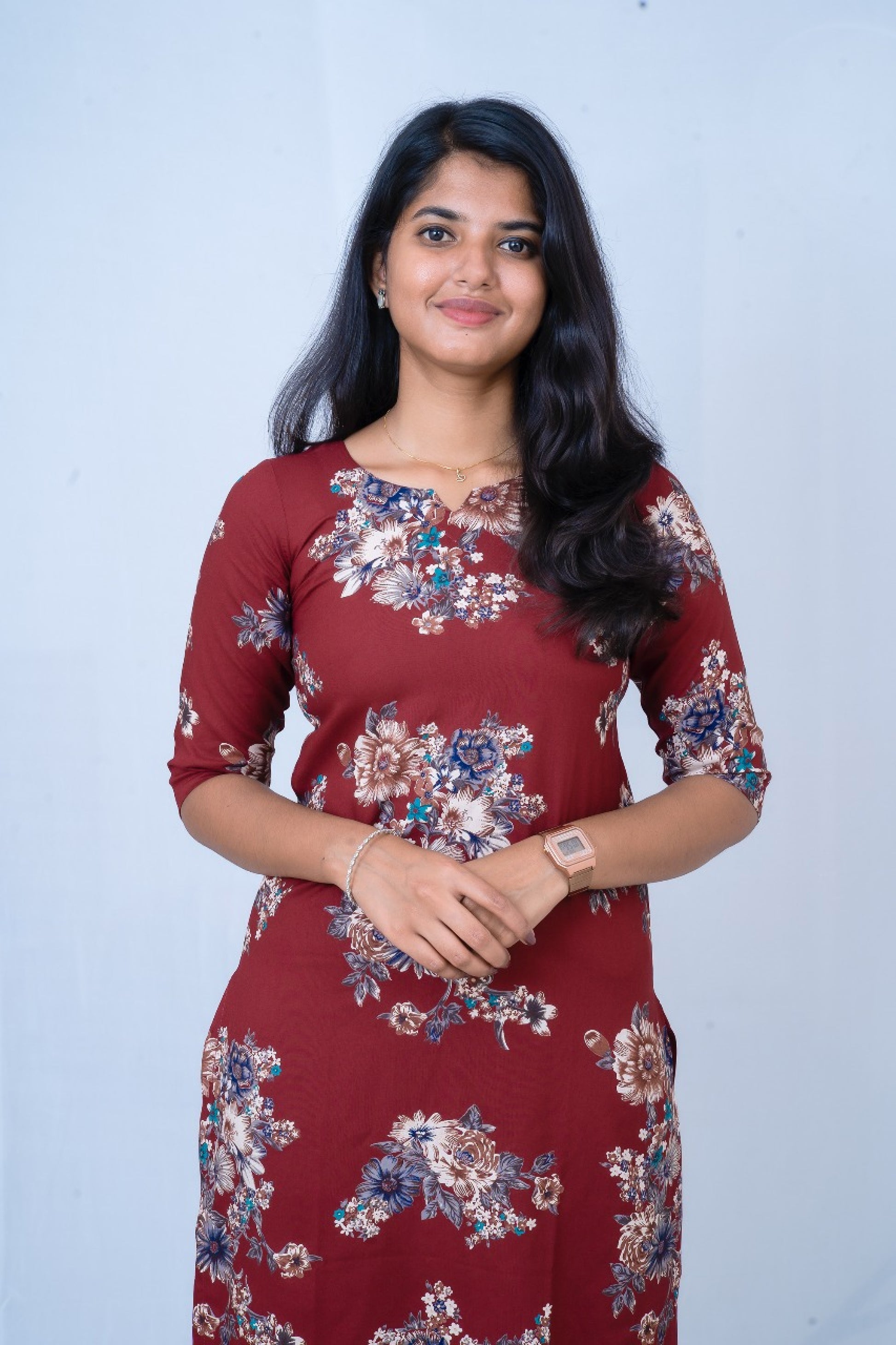 Maroon Vintage Floral Top