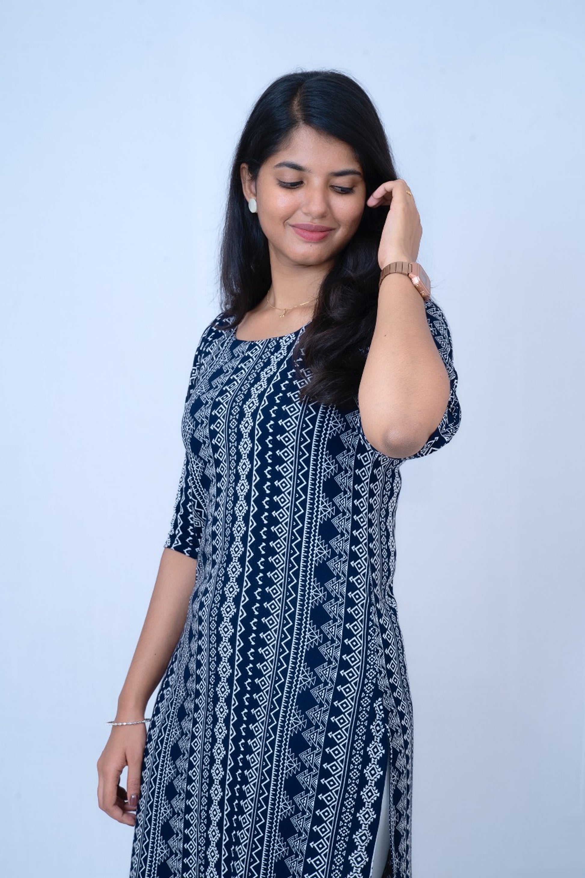 Mauve Geometric Stripe Top