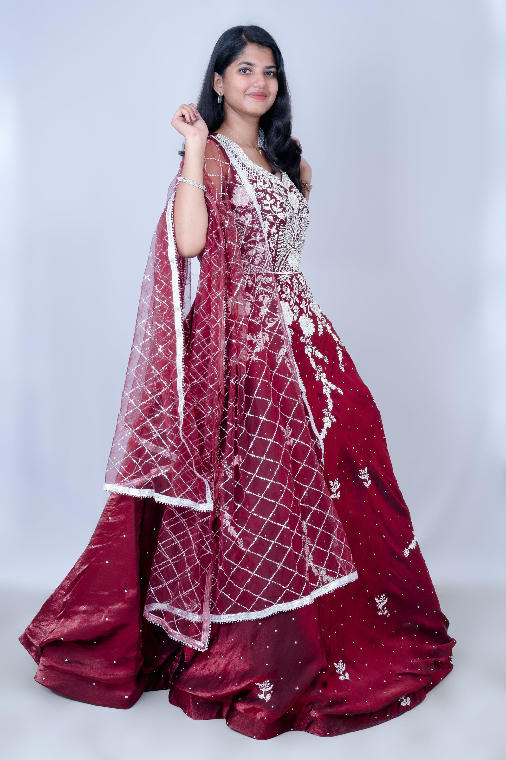 Imperial Maroon Bridal Gown