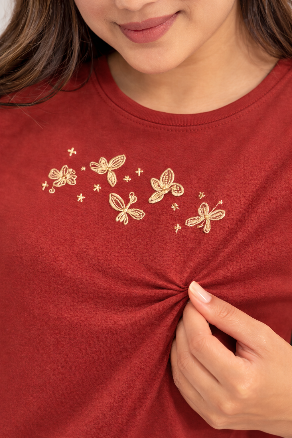 Image of Red -Full Hand T-Shirt