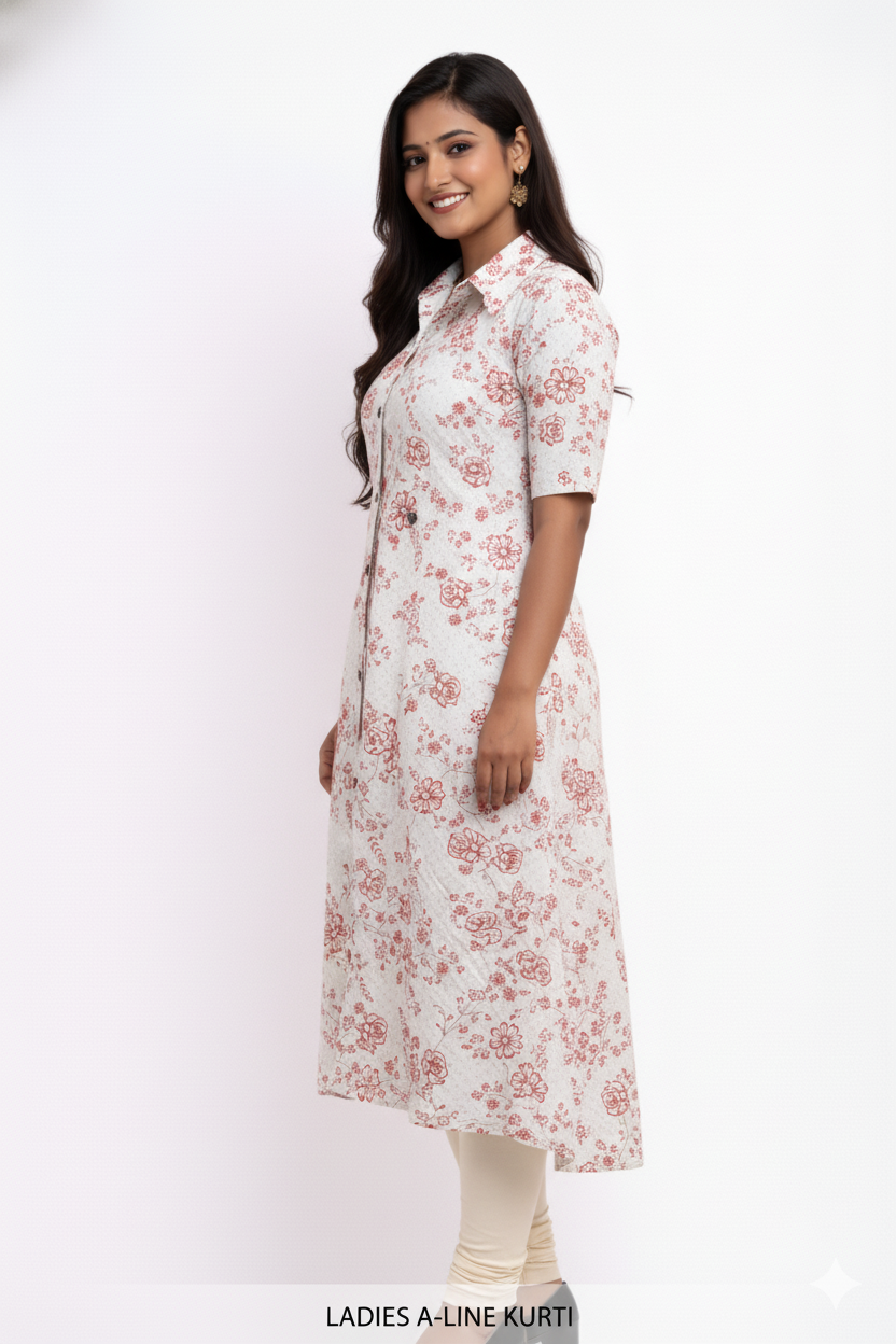 Image of White - A-Line Kurti
