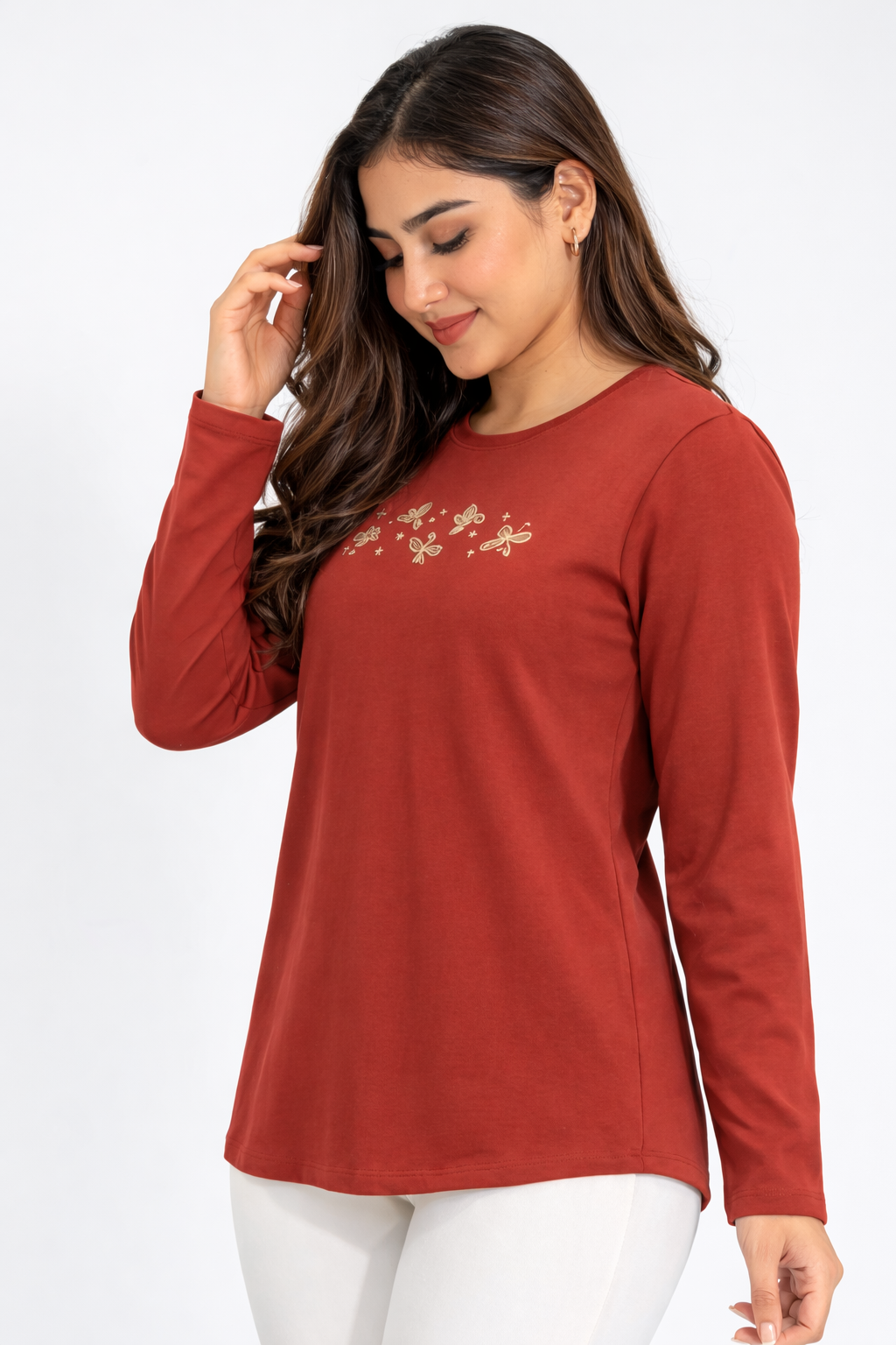 Image of Red -Full Hand T-Shirt