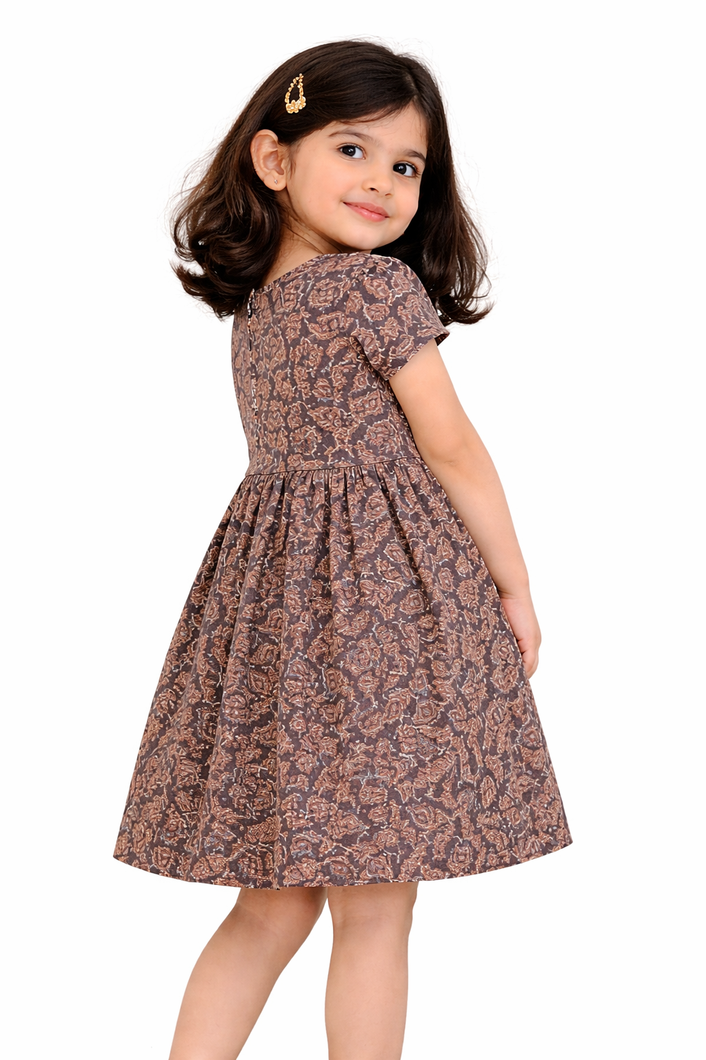 Image of Kids Frock - Brown - 1070