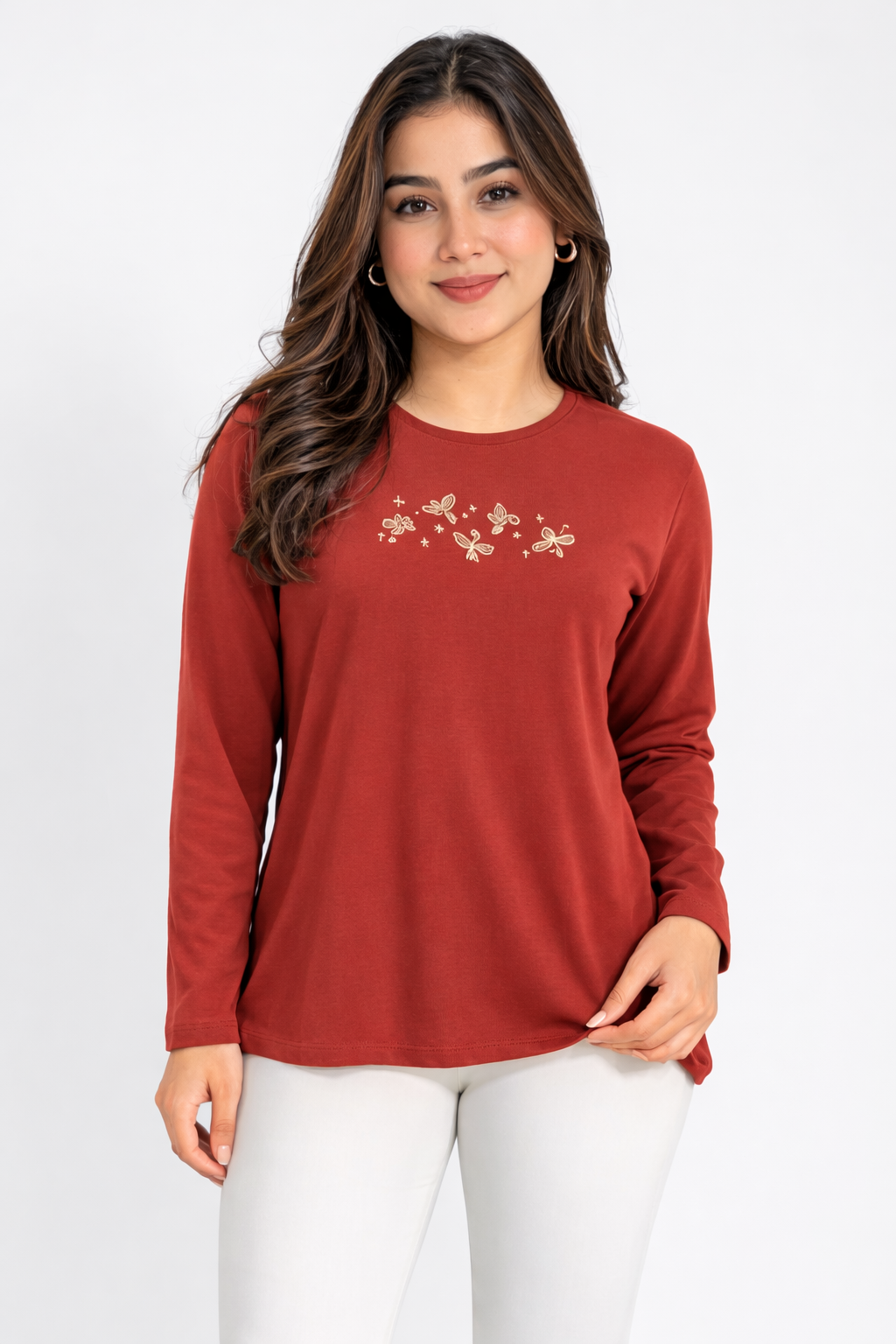 Image of Red -Full Hand T-Shirt
