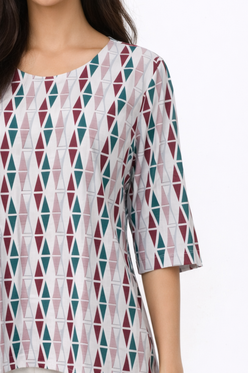 Image of White Hip Length Kurti