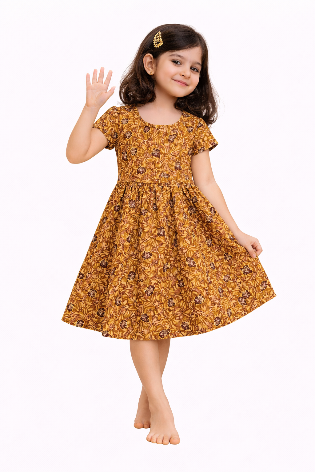 Image of Kids Frock - Yellow - 1070