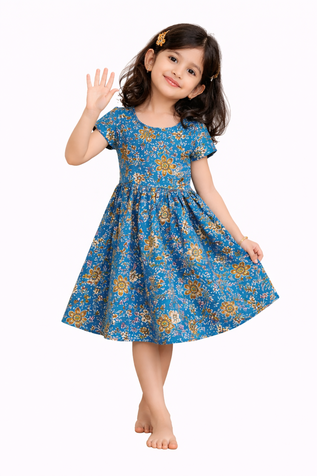 Image of Kids Frock - Blue - 1070