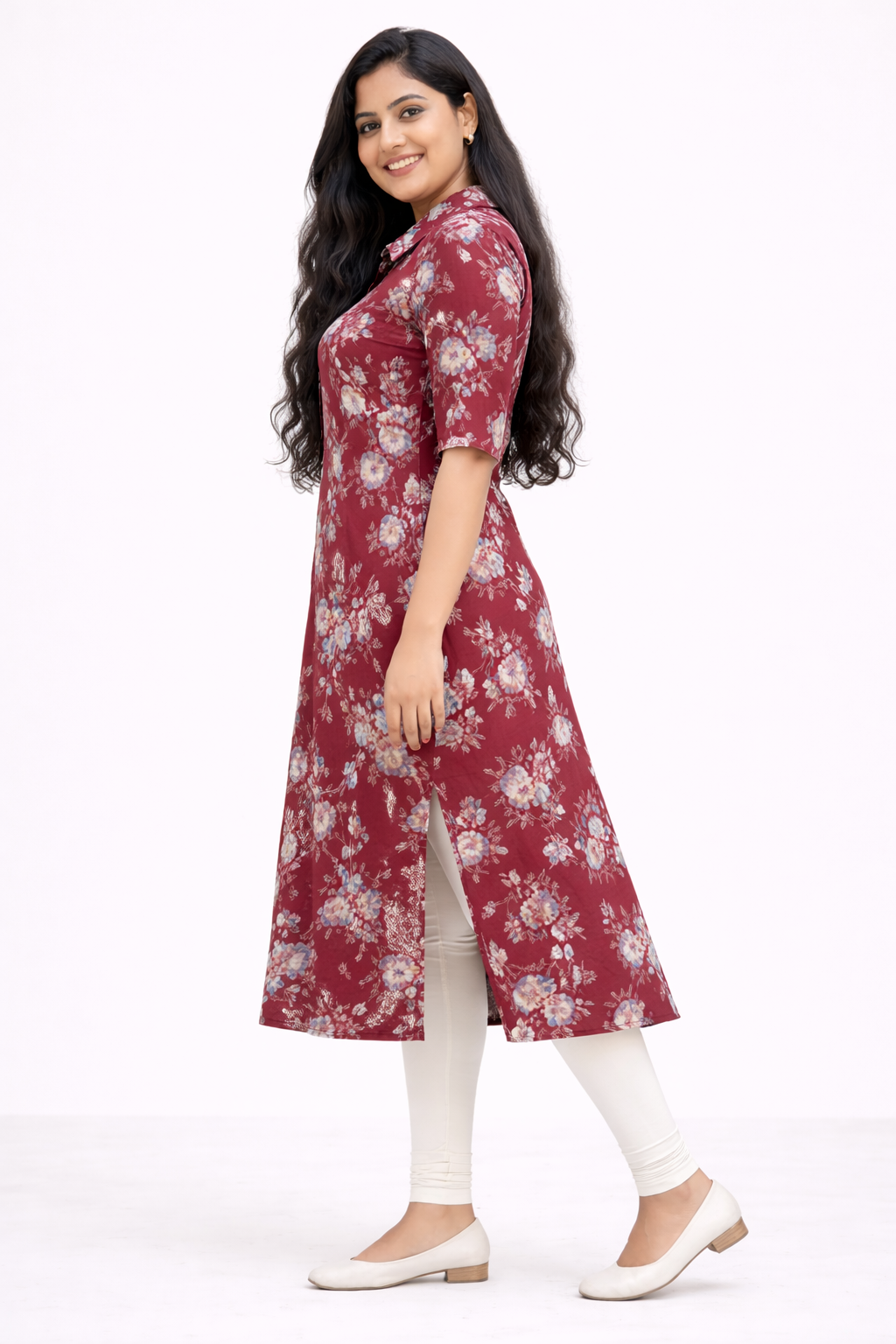 Image of Red- A-Line Kurti