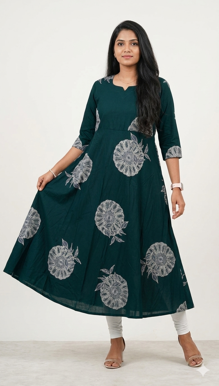 Image of Dark Green Circular Frock