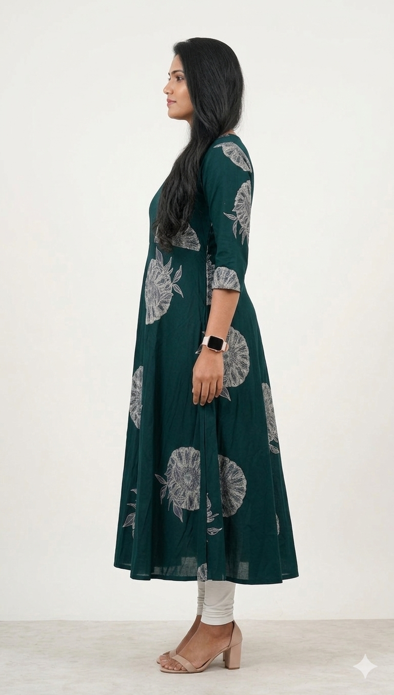 Image of Dark Green Circular Frock