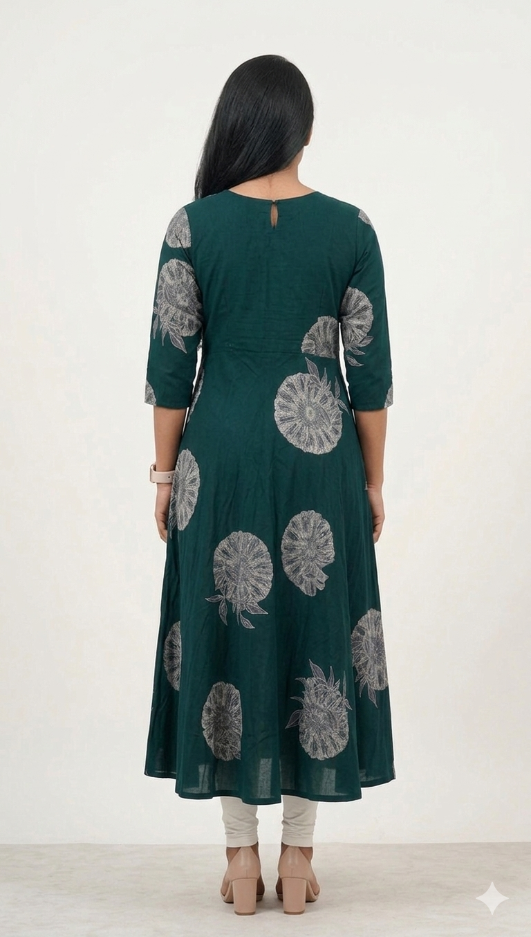 Image of Dark Green Circular Frock