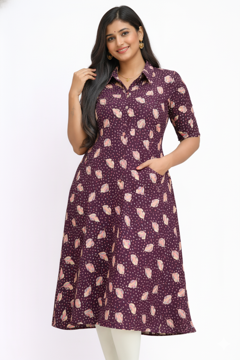 Image of Wine - A-Line Kurti