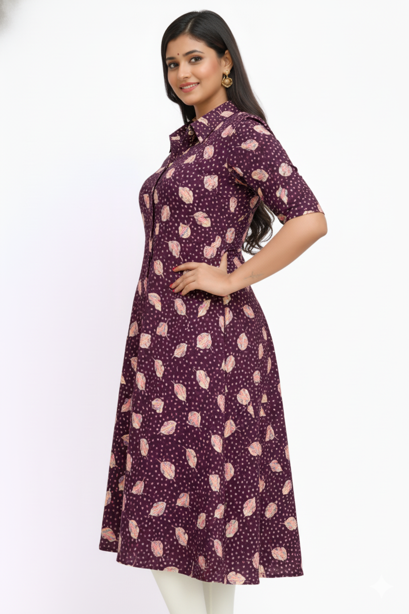 Image of Wine - A-Line Kurti