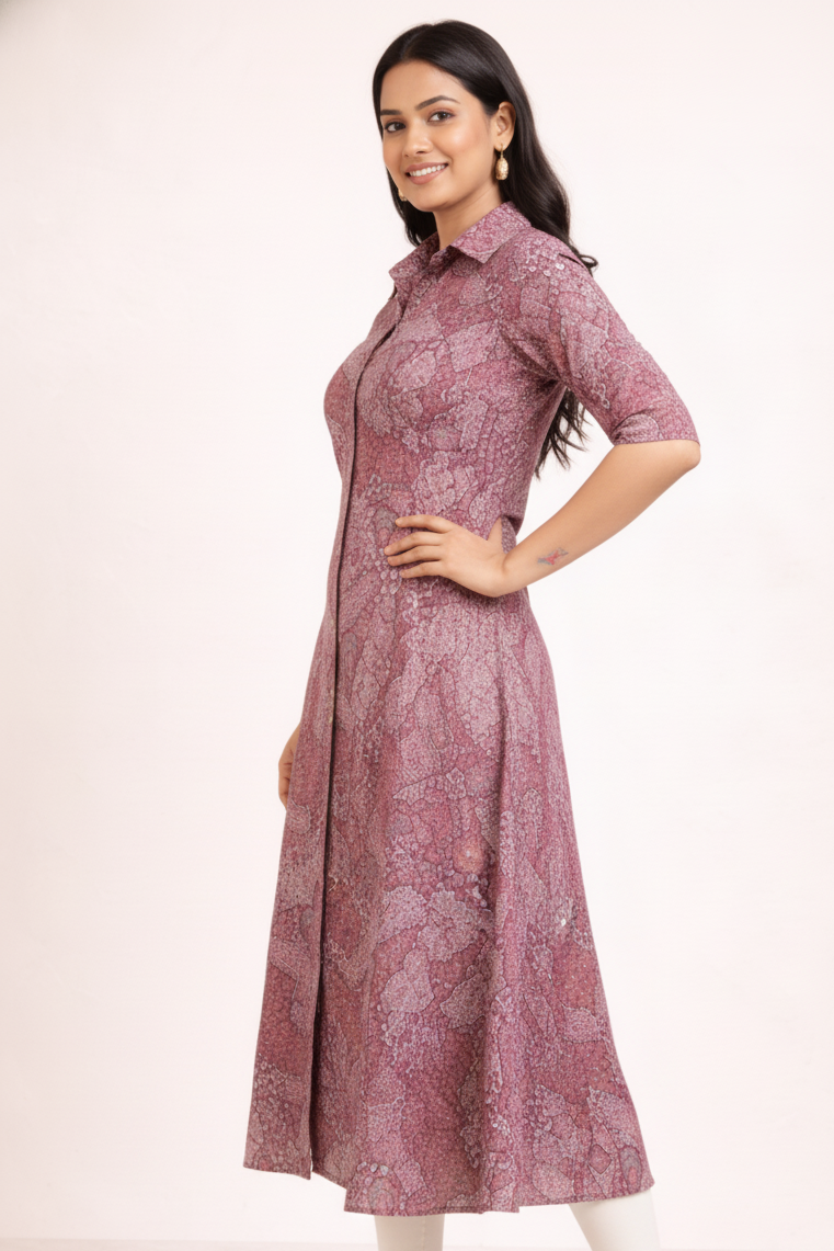 Image of Maroon- A-Line Kurti