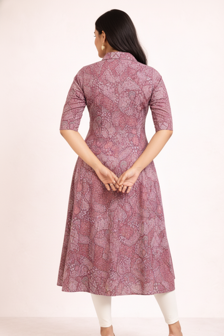 Image of Maroon- A-Line Kurti
