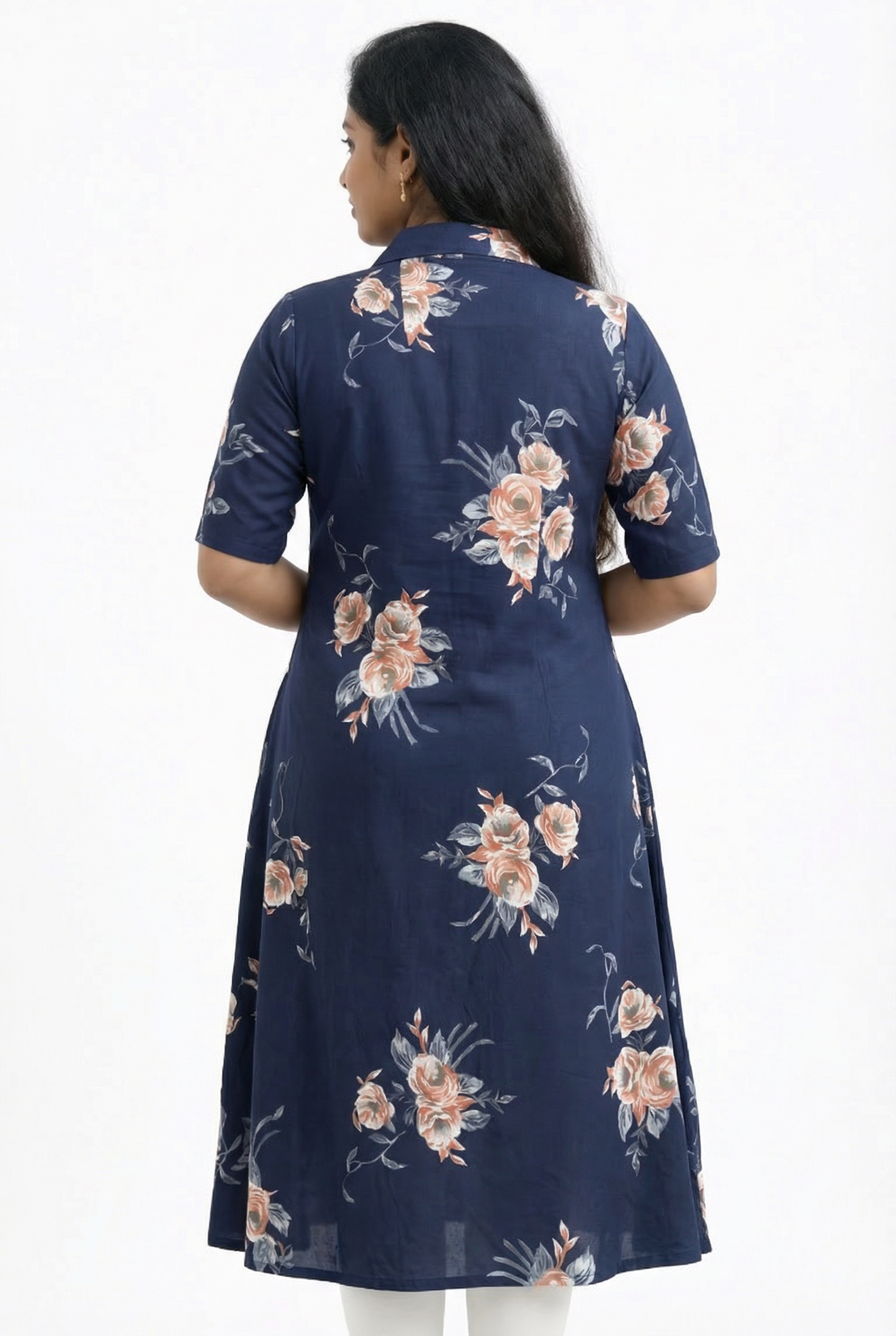 Image of Navy Blue- A-Line Kurti