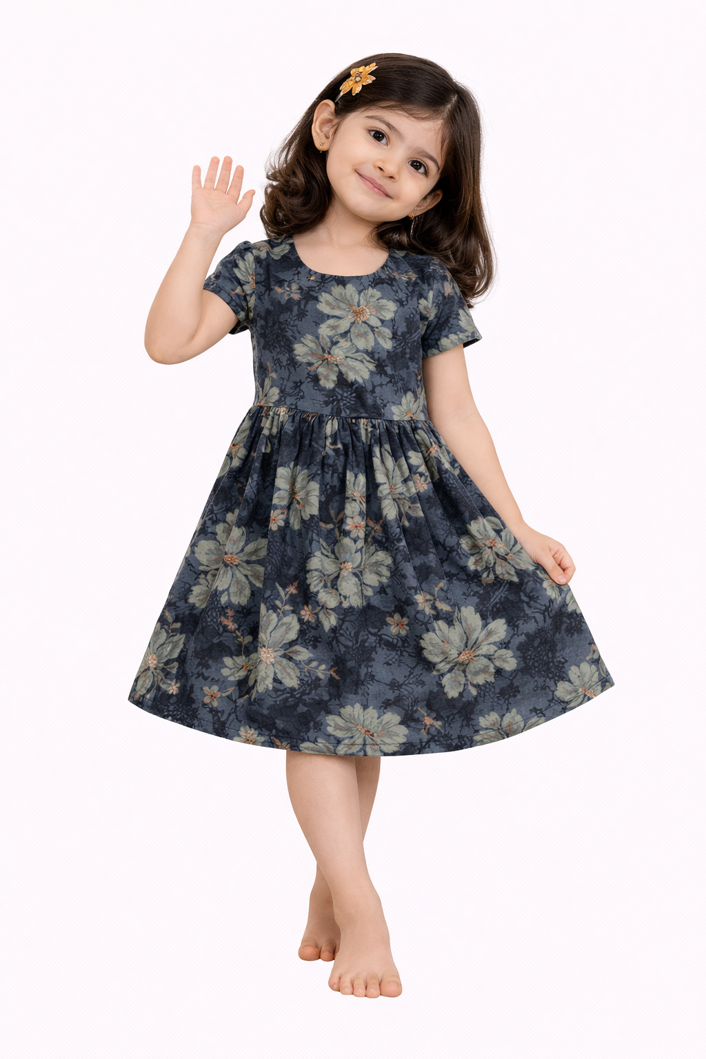 Image of Kids Frock - Grey - 1070