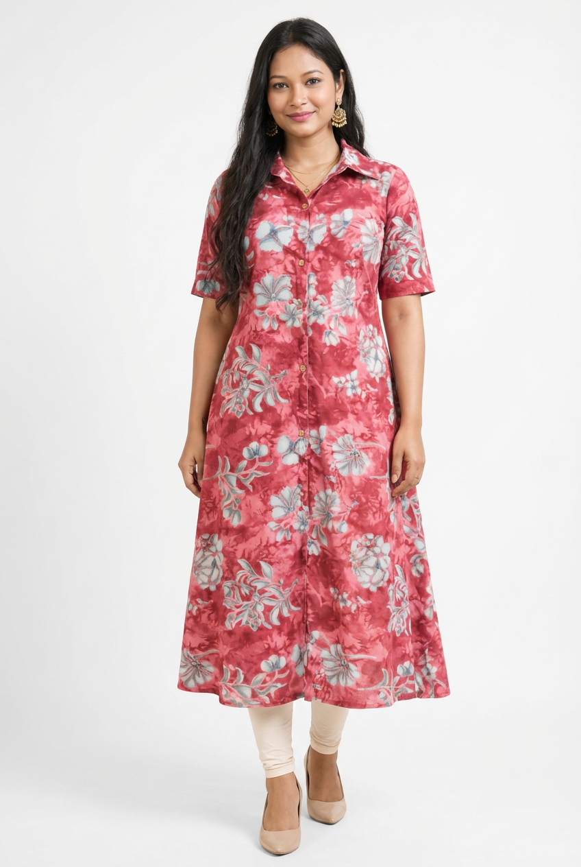 Image of Pink - A-Line Kurti