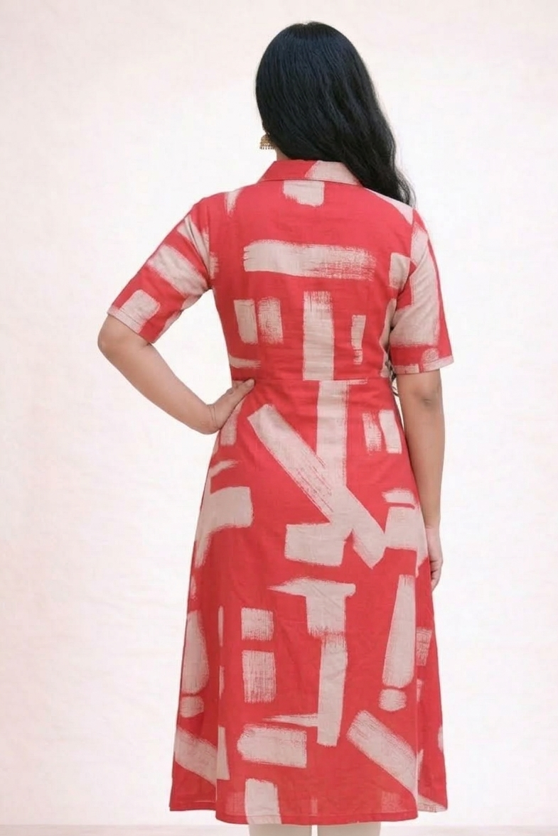 Image of Red - A-Line Kurti