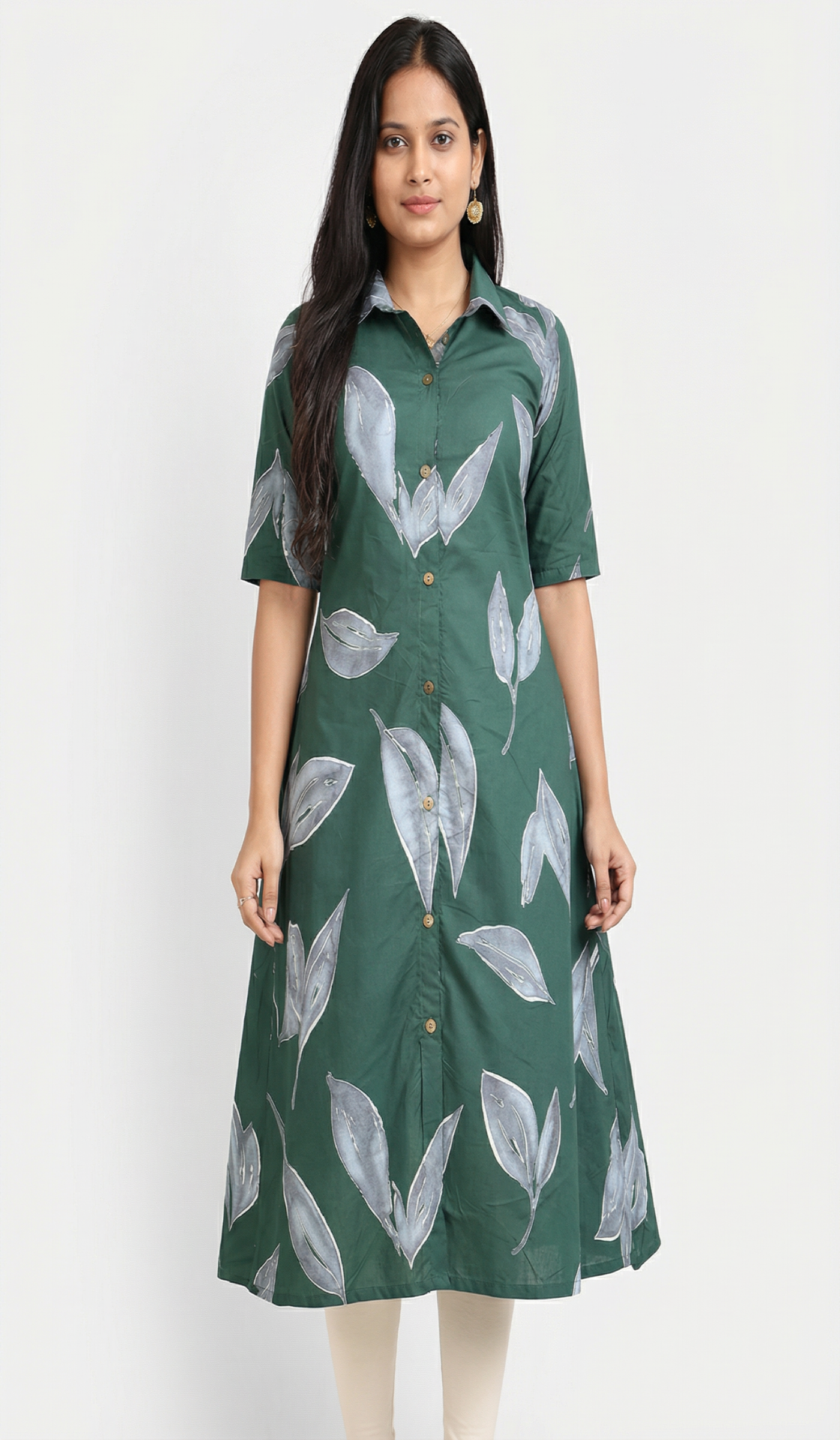 Image of Dark Green - A-Line Kurti