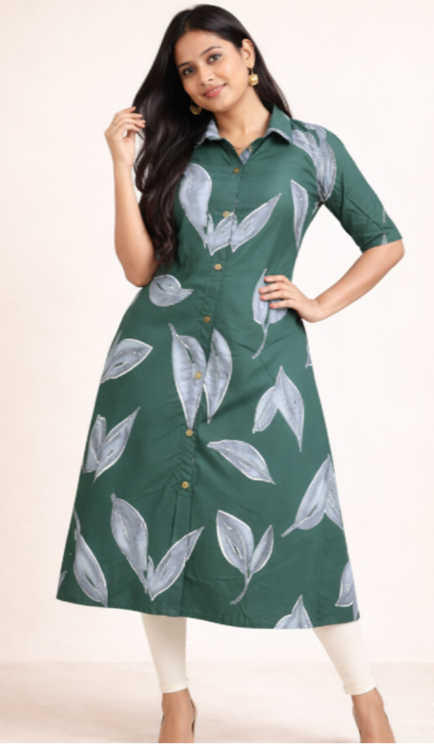 Image of Dark Green - A-Line Kurti