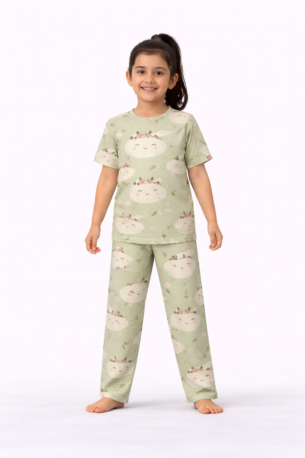 Image of T-Shirt and Pant - Green - Nilan -1072