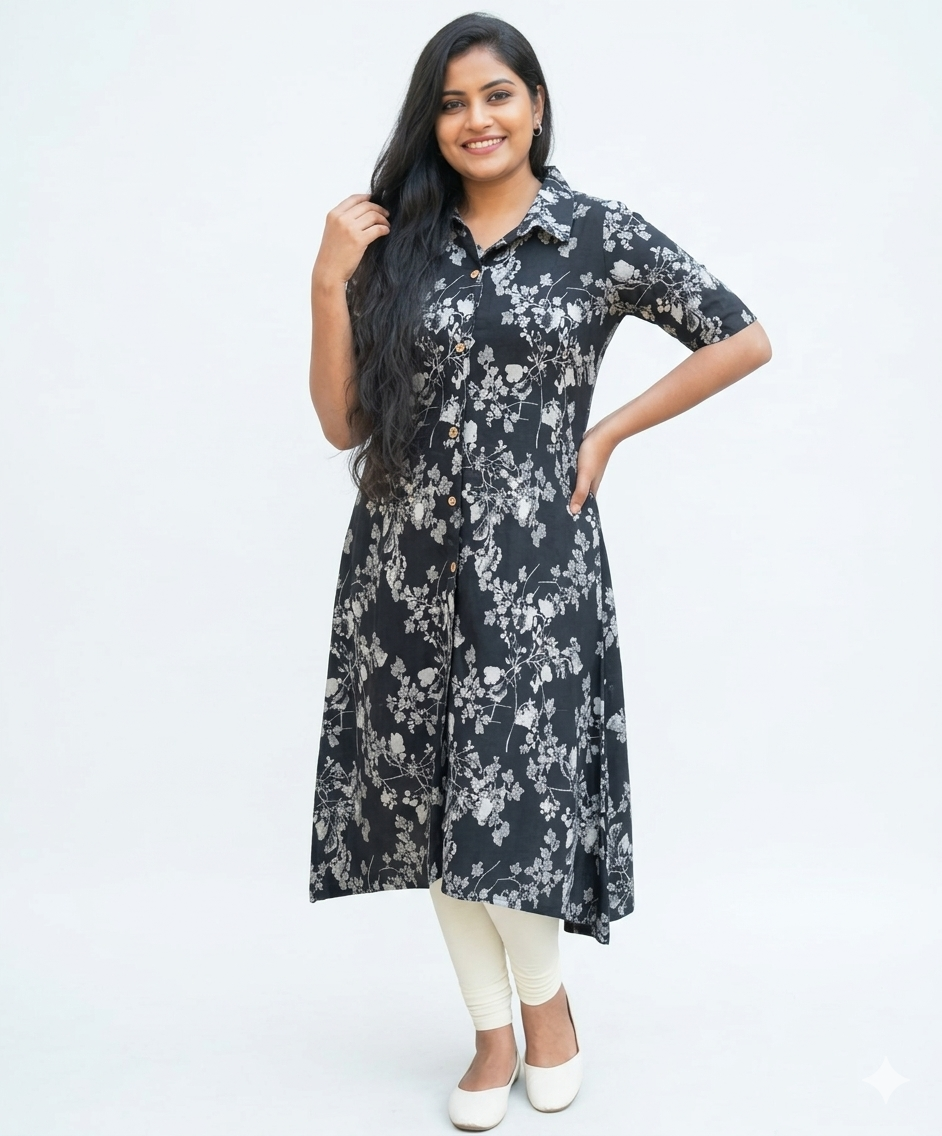 Image of Black - A-Line Kurti