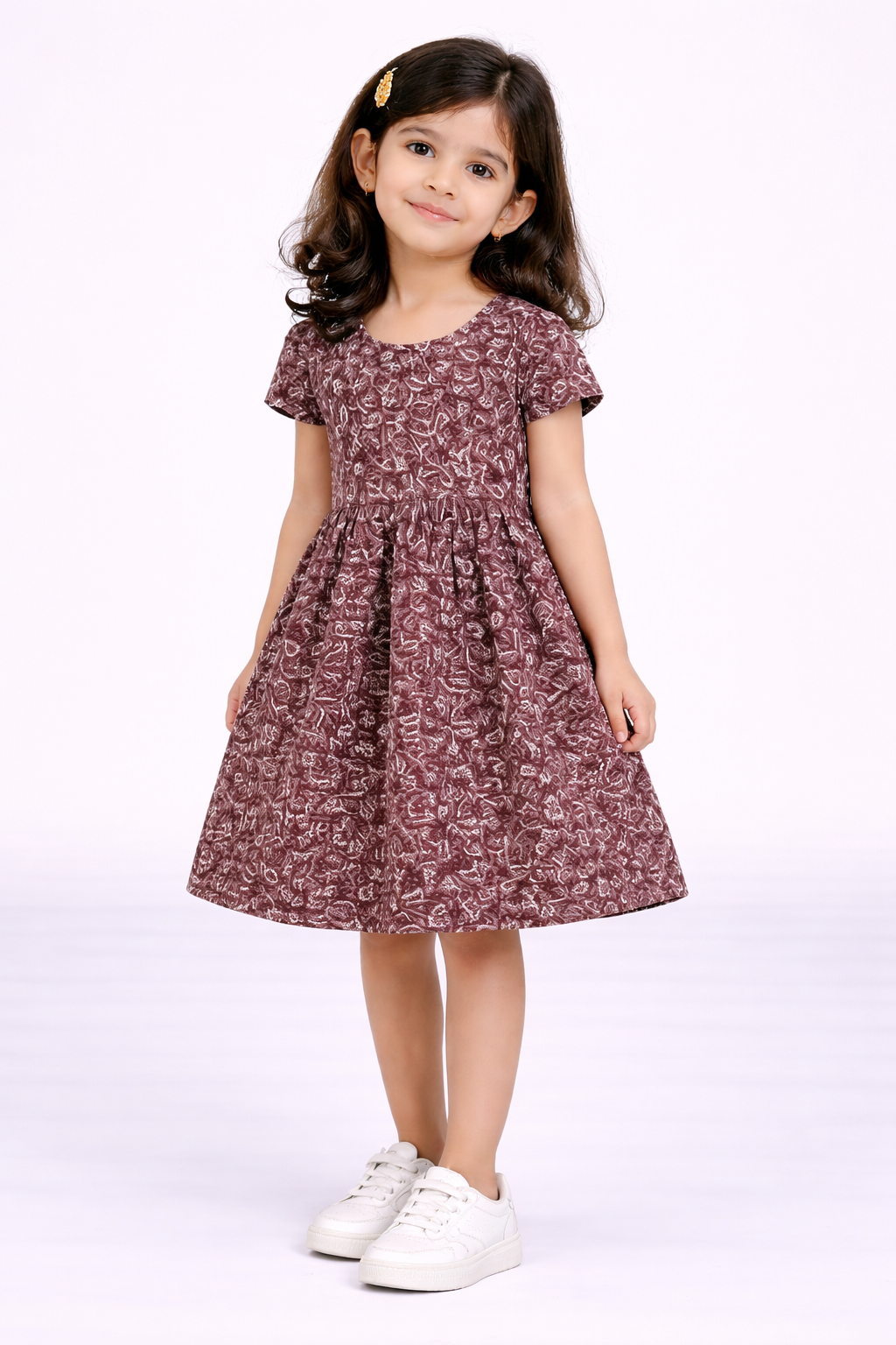 Image of Kids Frock - Brown - 1070