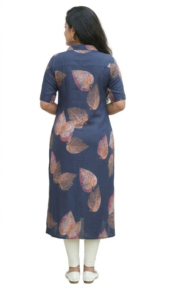 Image of Navy Blue - A-Line Kurti