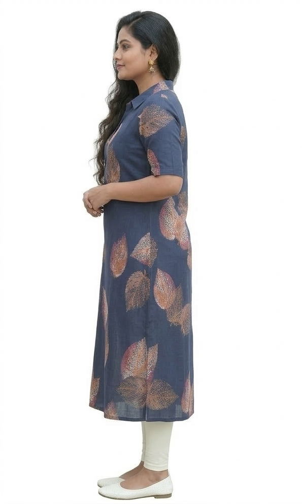 Image of Navy Blue - A-Line Kurti