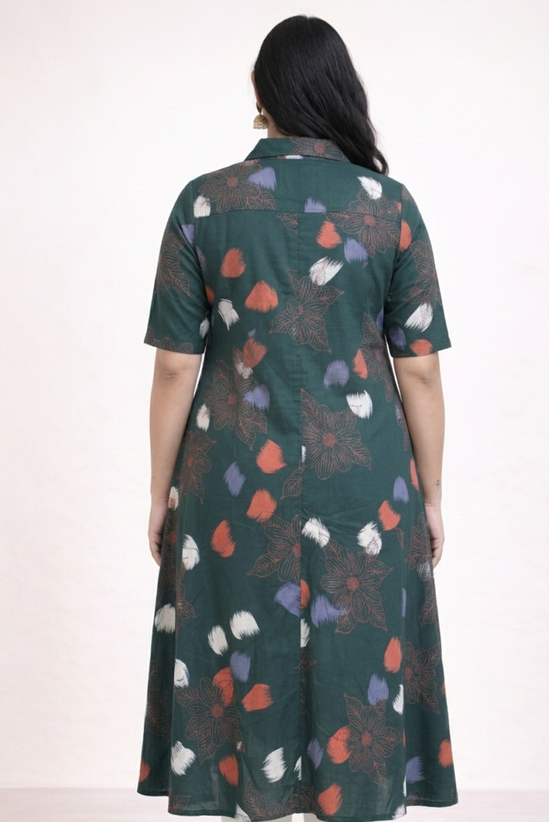 Image of Dark Green - A-Line Kurti