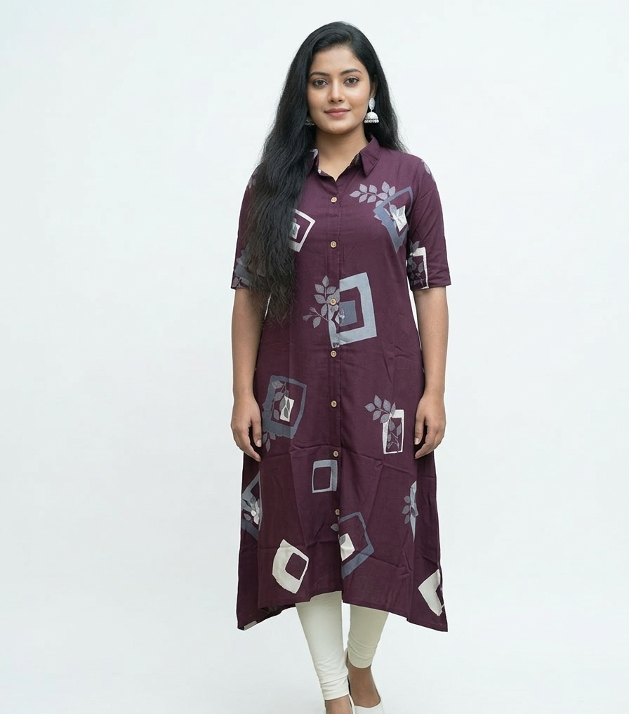Image of Magenta - A-Line Kurti