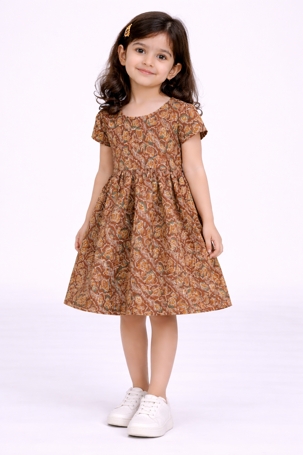 Image of Kids Frock - Brown - 1070