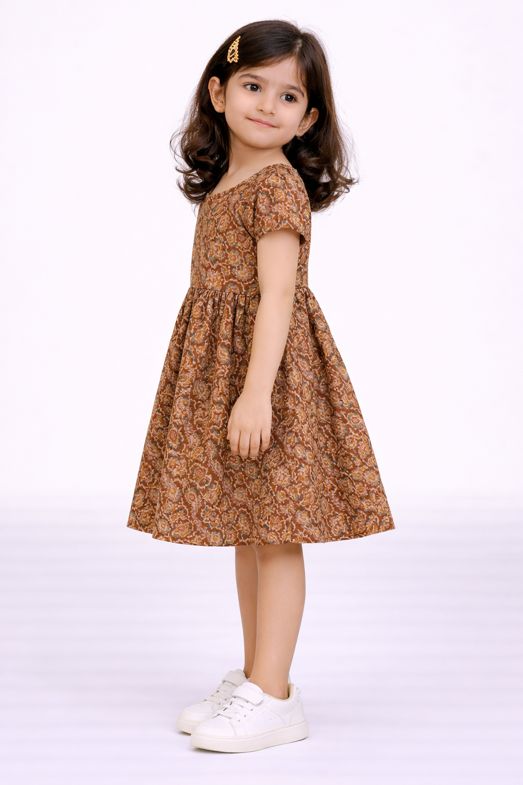 Image of Kids Frock - Brown - 1070