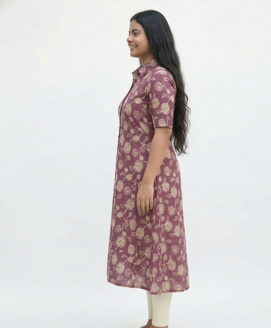 Image of Maroon - A-Line Kurti