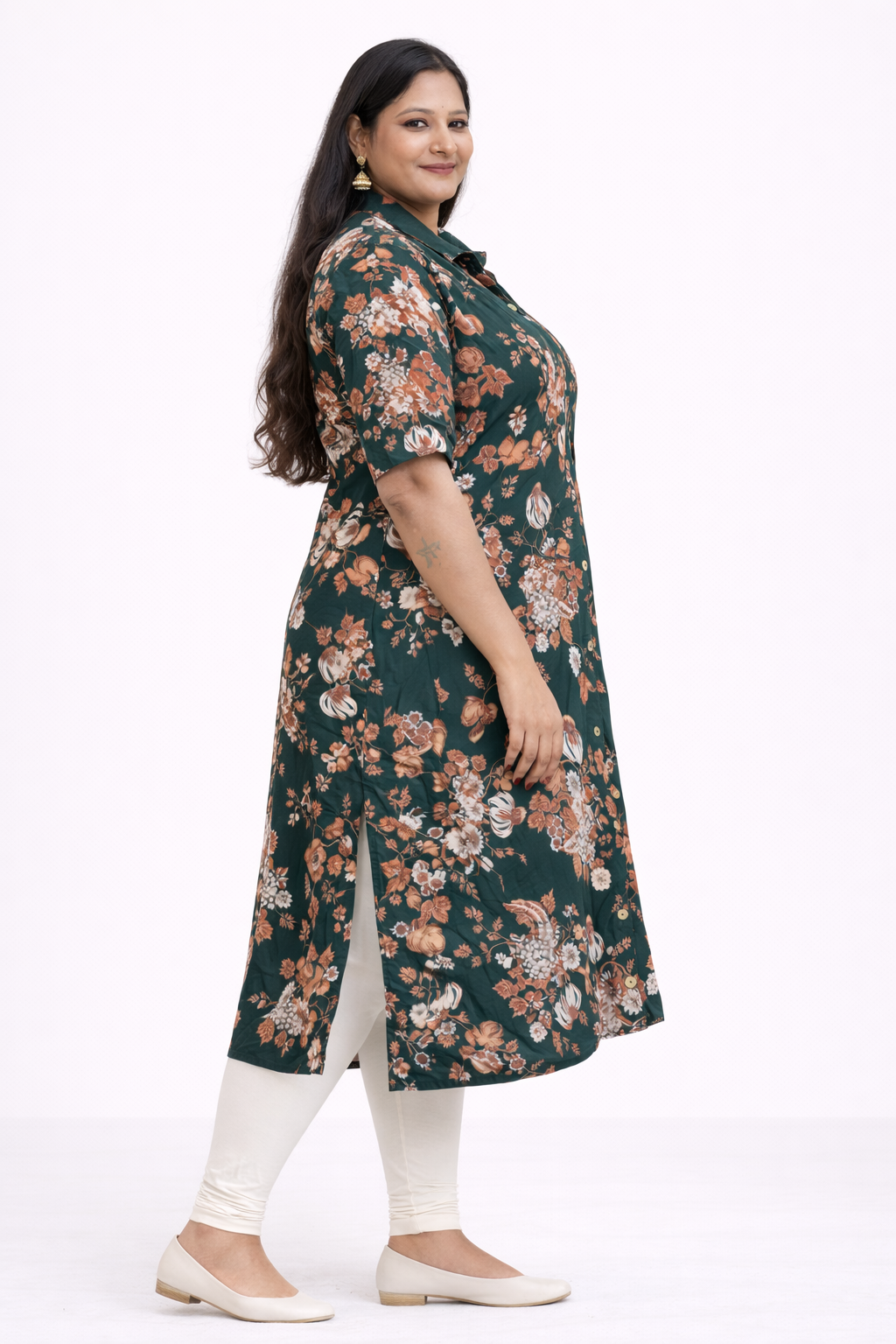 Image of Dark Green - A-Line Kurti