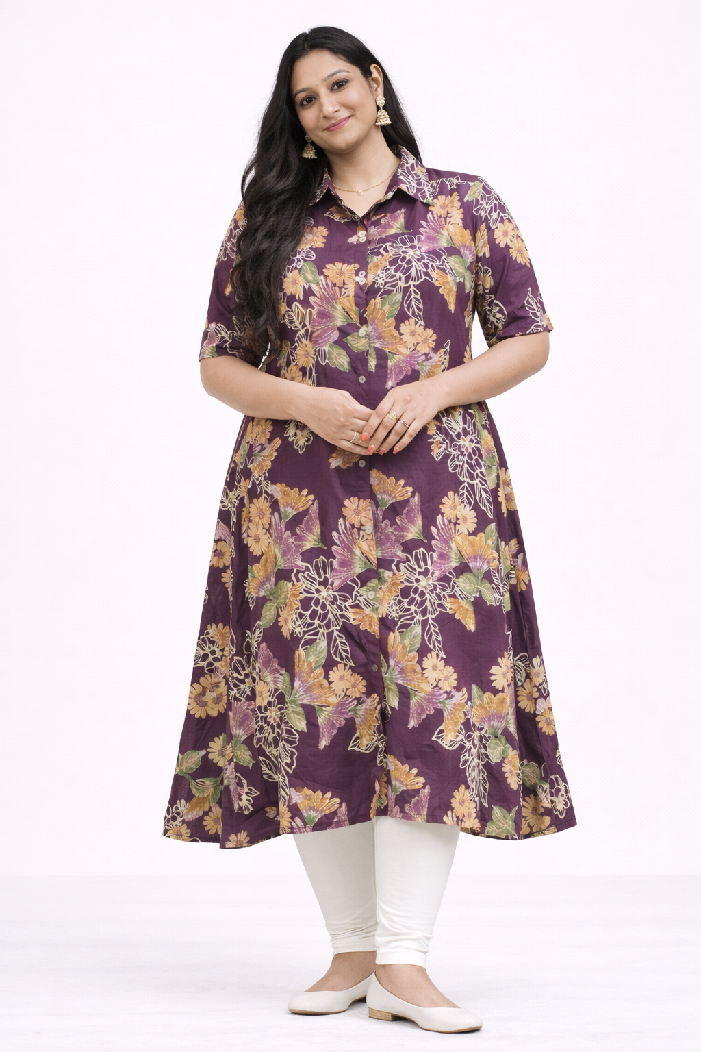 Image of Magenta- A-Line Kurti