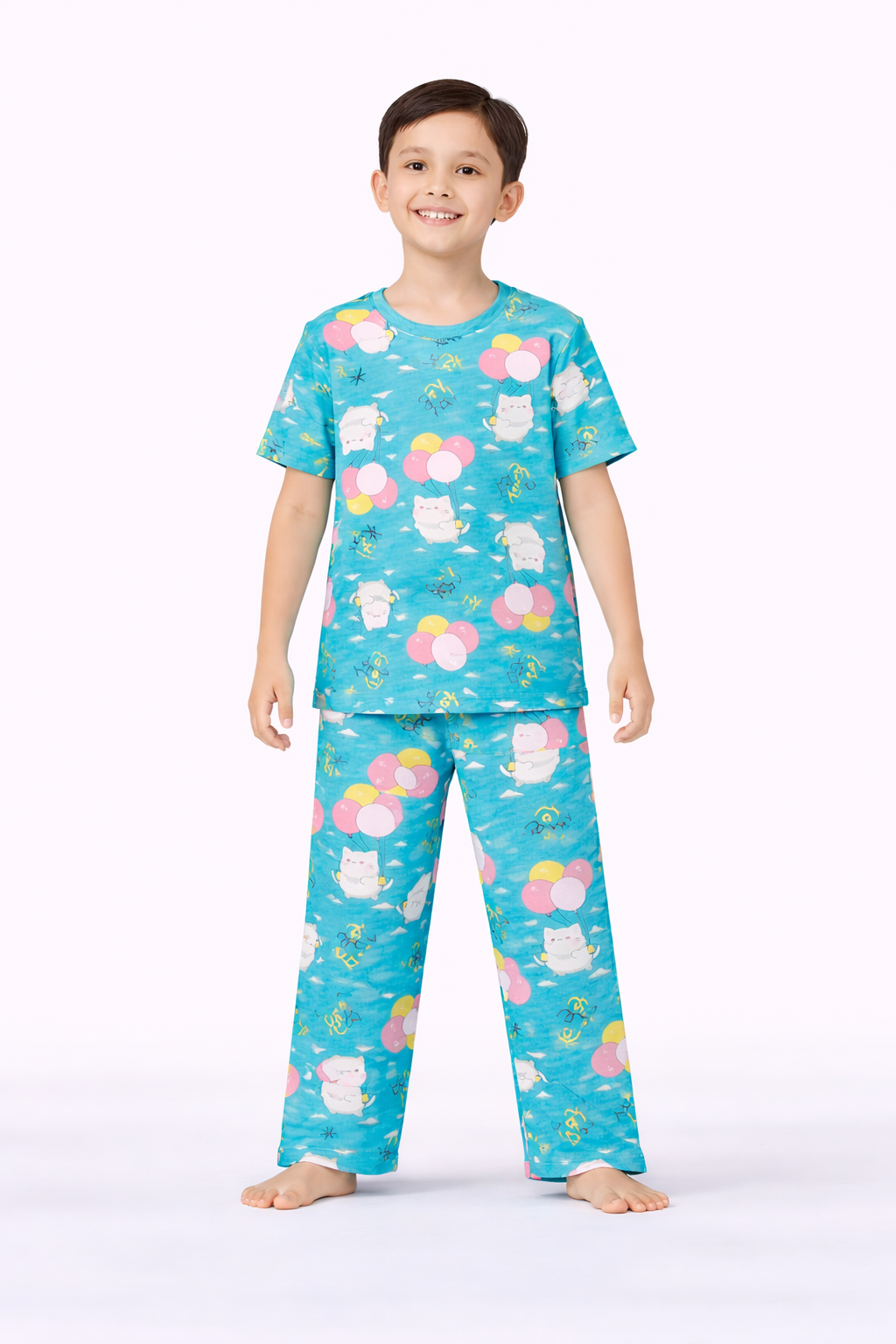 Image of T-Shirt and Pant - Blue - Nilan -1072