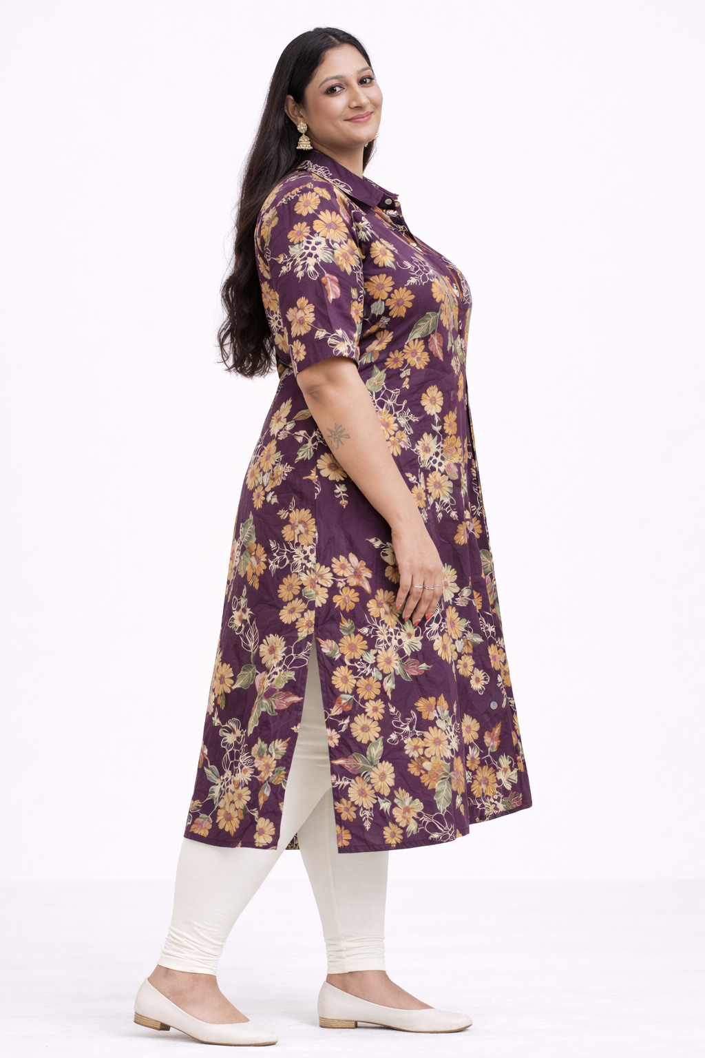 Image of Magenta- A-Line Kurti