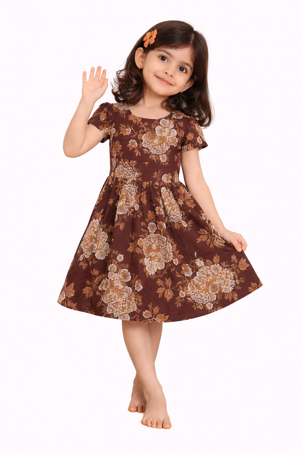 Image of Kids Frock - Maroon - 1070