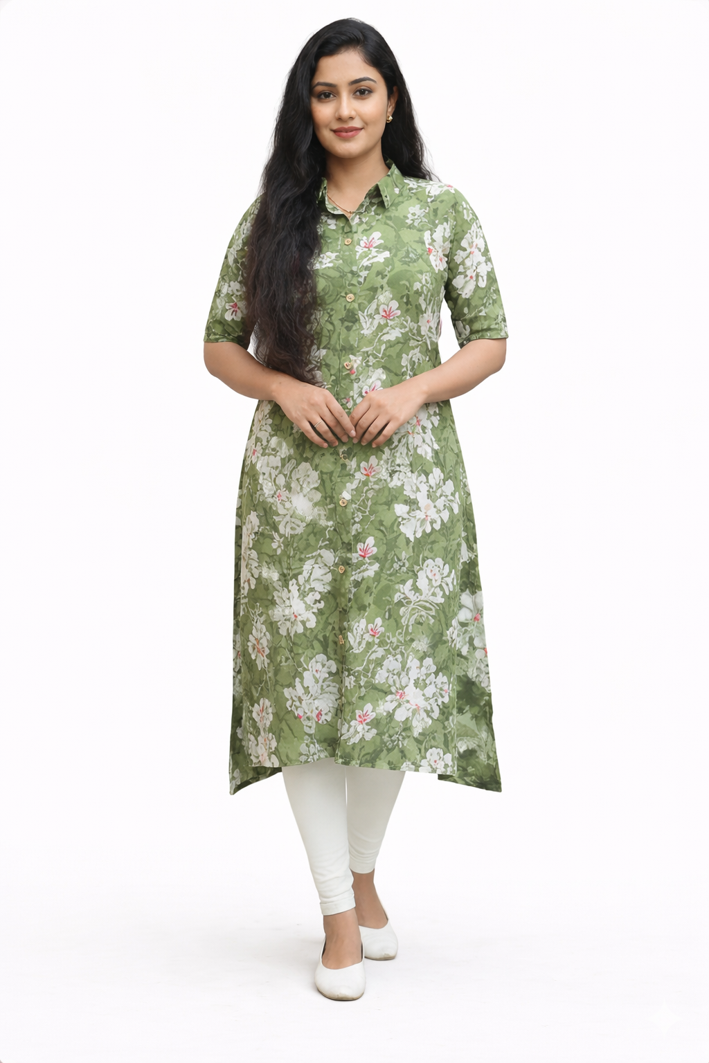 Image of Green - A-Line Kurti