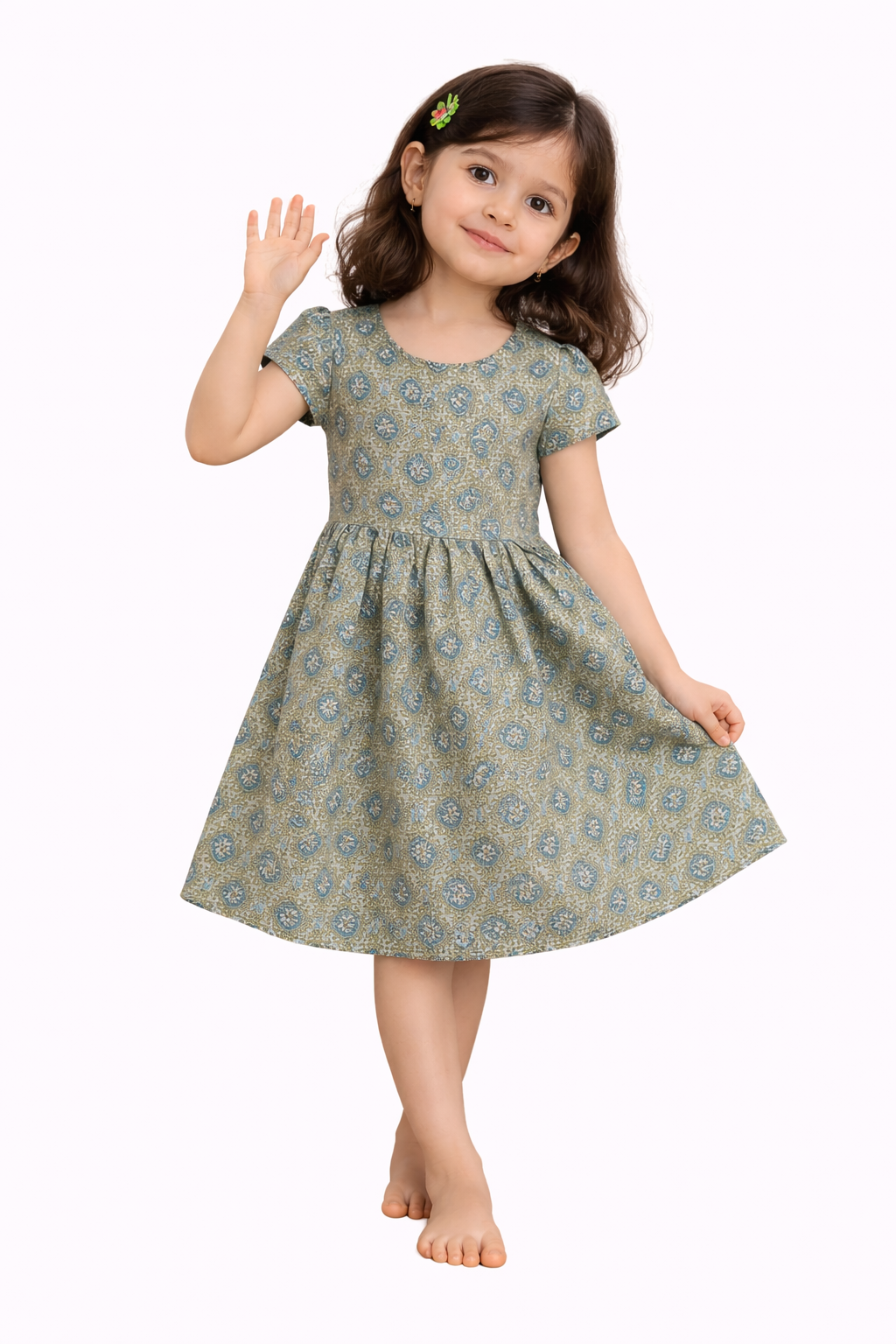 Image of Kids Frock - Ramar Blue - 1070