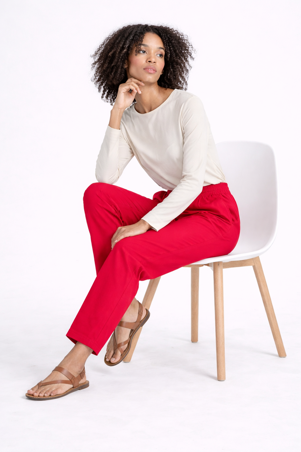 Image of Red - Straight Pant