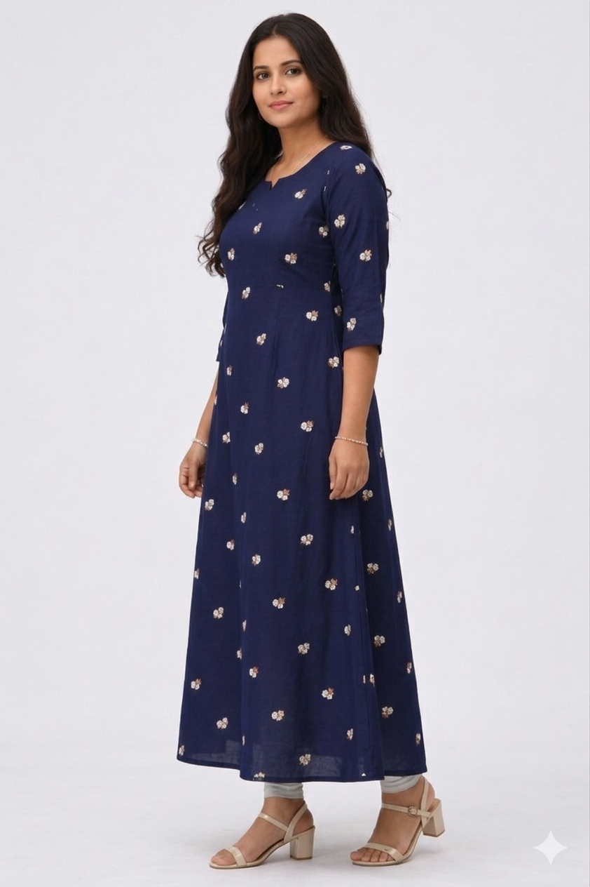 Image of Navy Blue Circular Frock