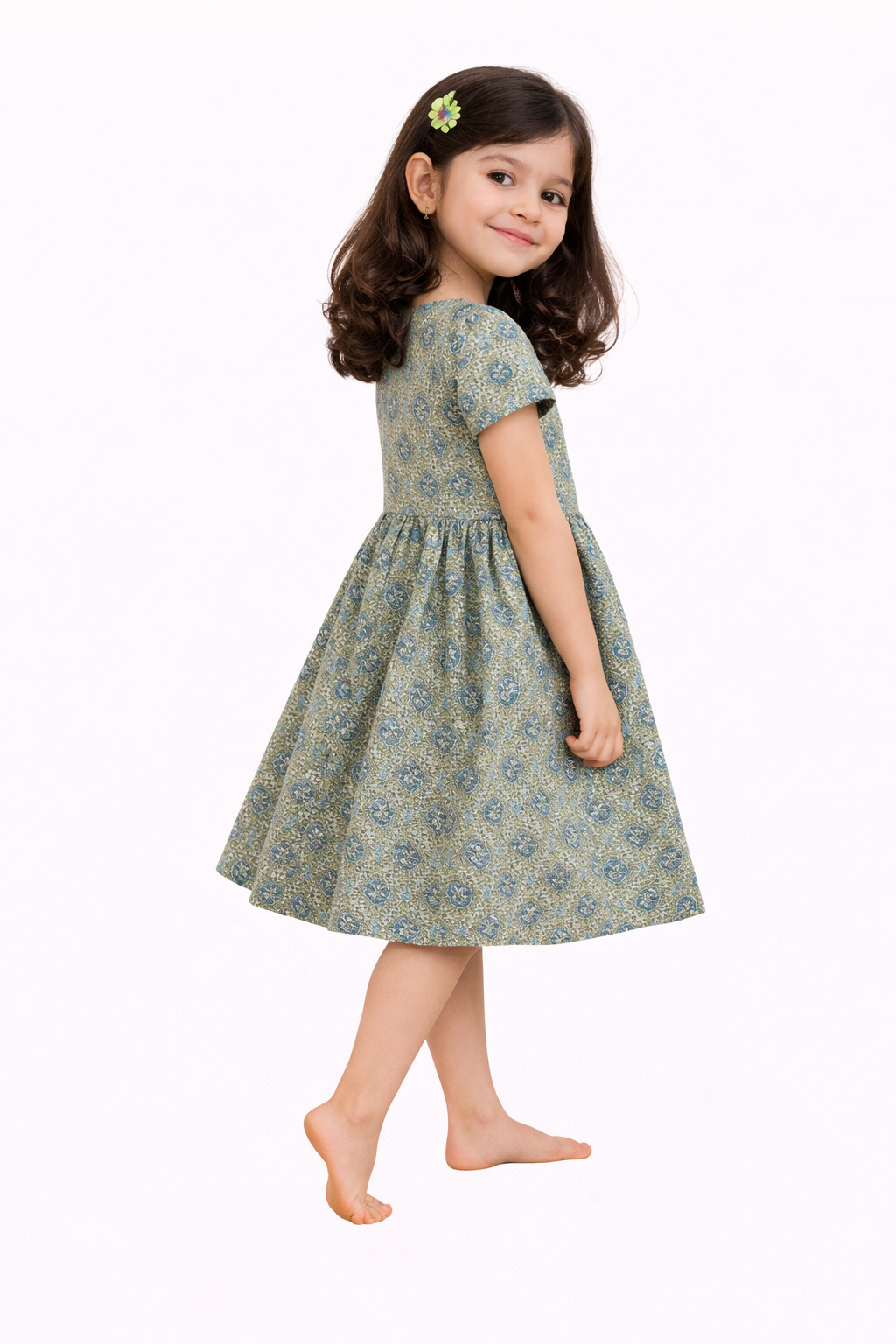 Image of Kids Frock - Ramar Blue - 1070