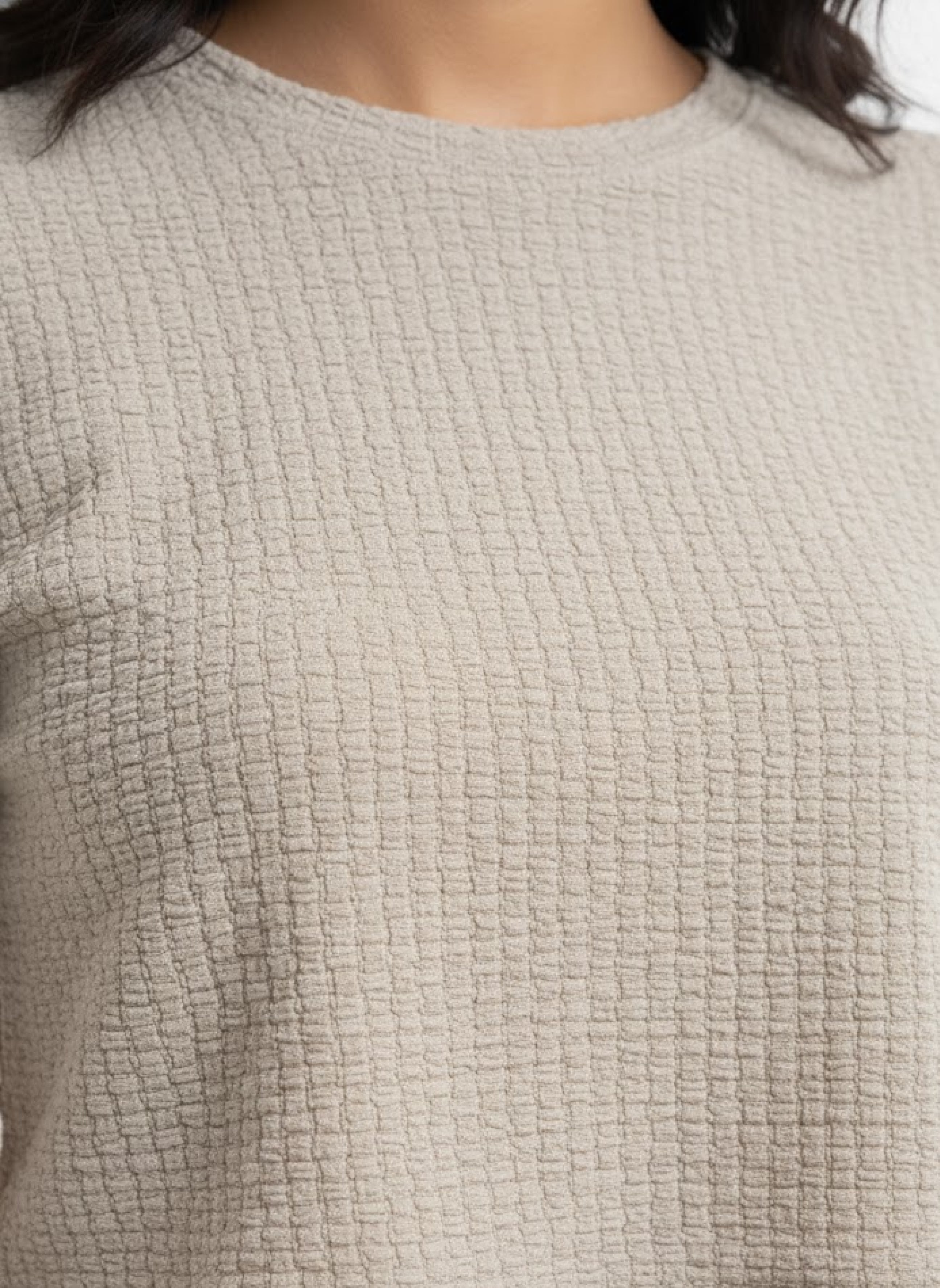 Image of Beige Crop Tee