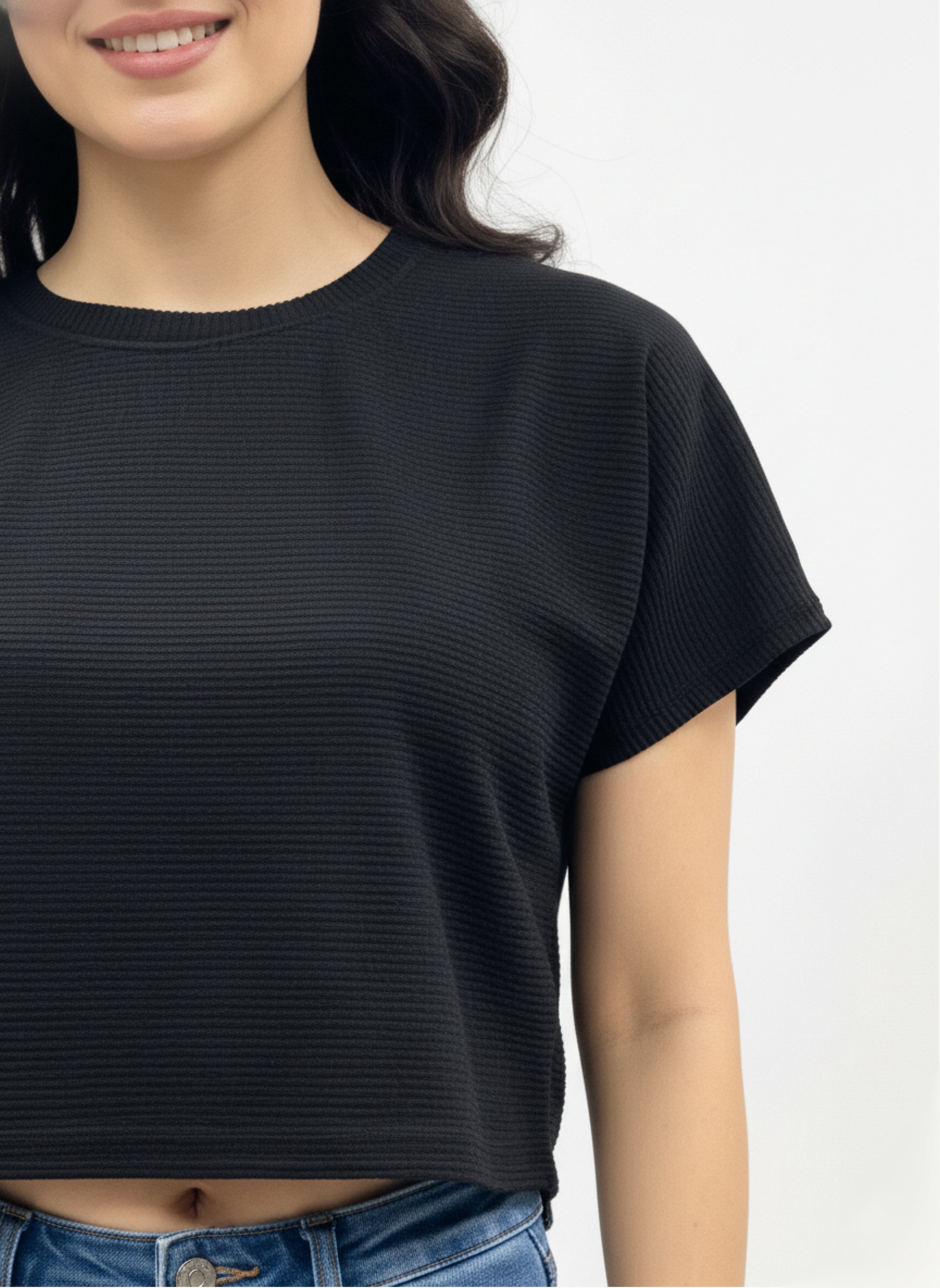 Black Crop Tee