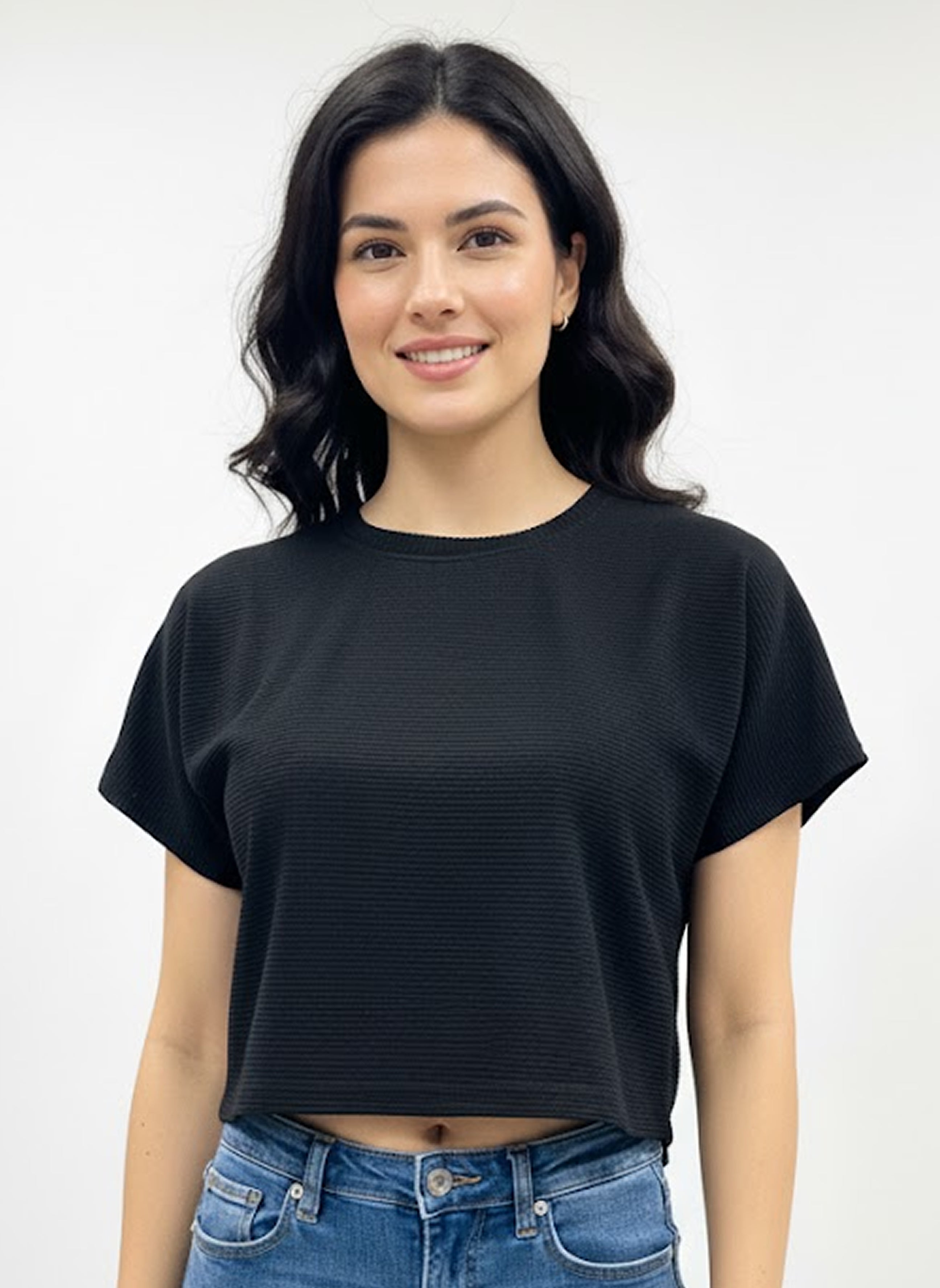 Image of Black Crop Tee